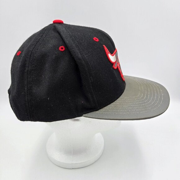 Chicago Bulls Hat Mitchell & Ness Black And Gray NBA Snapback Basketball Read - Picture 7 of 12